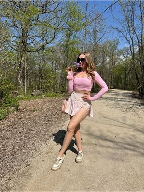 Light Pink mini tenis skort